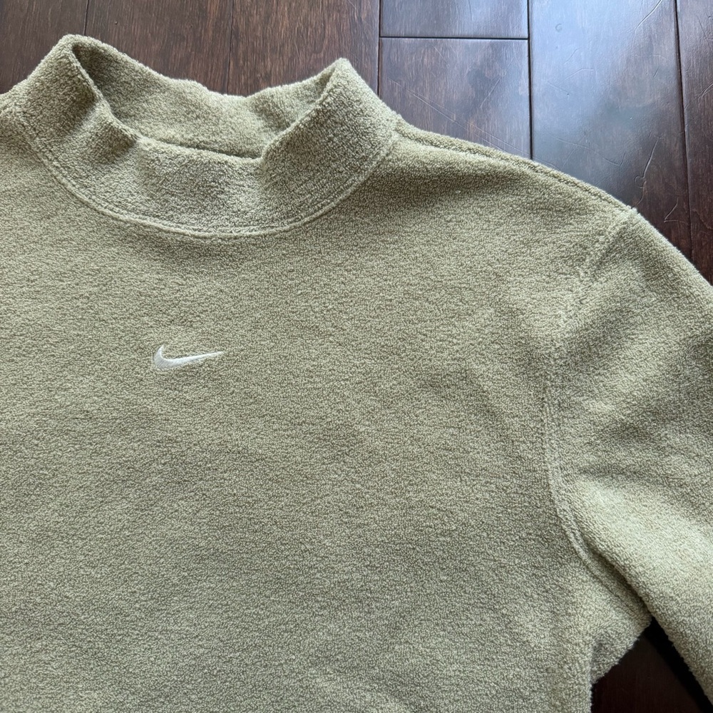 Nike Plush Fleece Women's Long Sleeve Size S Top Gym Workout Slim Mock-Neck - Picture 4 of 7